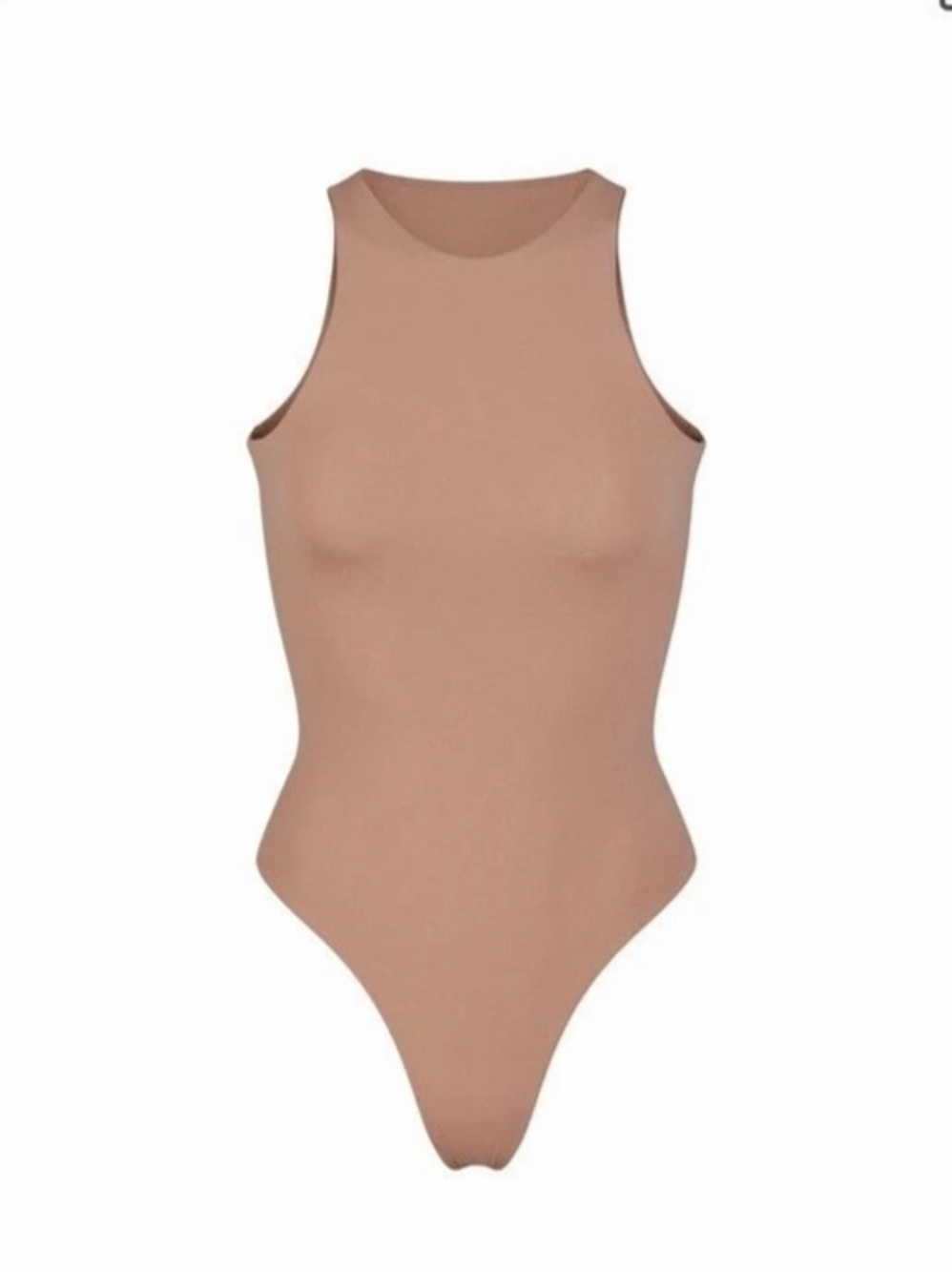 SKIMS Fits Everybody High Neck Bodysuit Brown Tan XL
